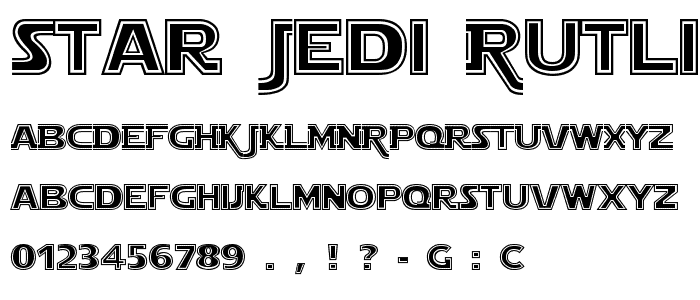 Star Jedi Outline font