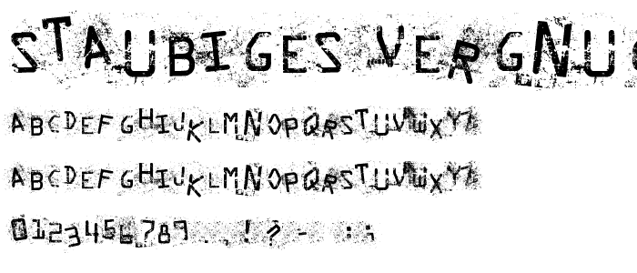 Staubiges Vergnugen font