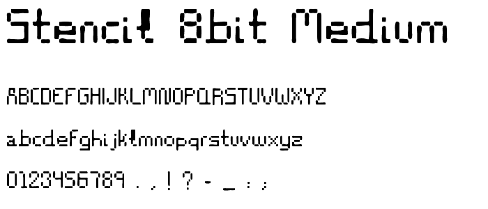 Stencil 8bit Medium font