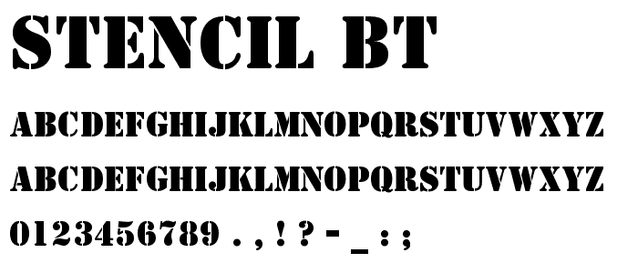 Stencil BT font