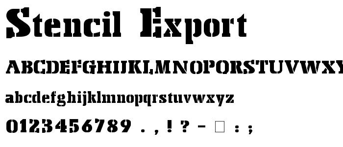 Stencil Export font