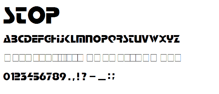 Stop font