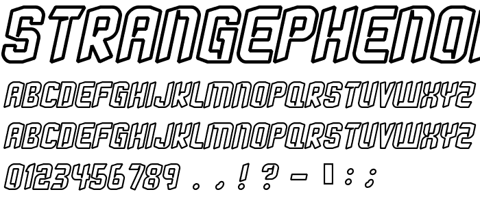 StrangePhenomena outlined font