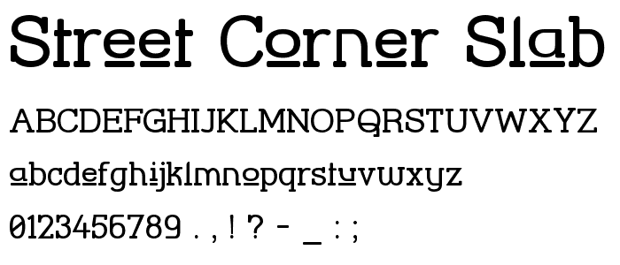 Street Corner Slab Upper font