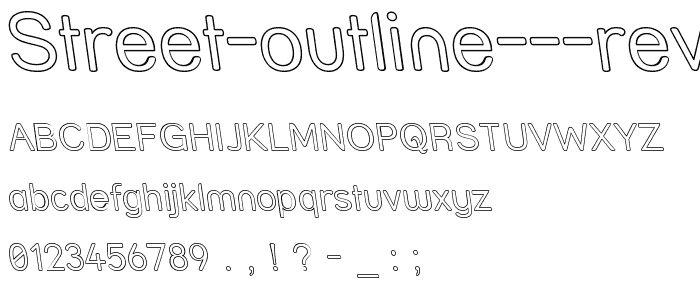 Street Outline  Rev font