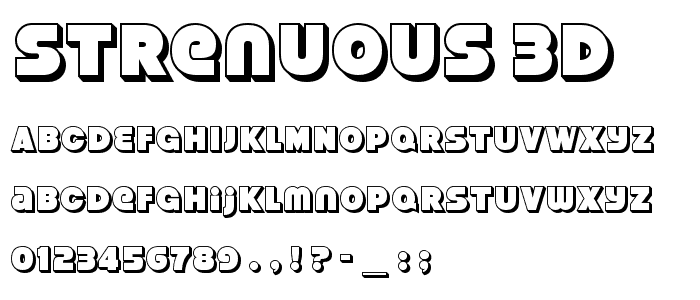 Strenuous 3D font