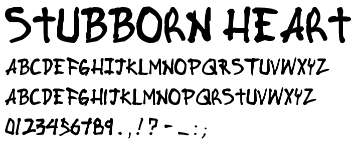 Stubborn Heartz TBS Bold font