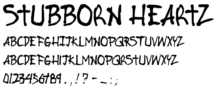 Stubborn Heartz TBS font