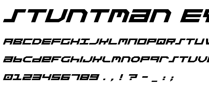 Stuntman Expanded Italic font