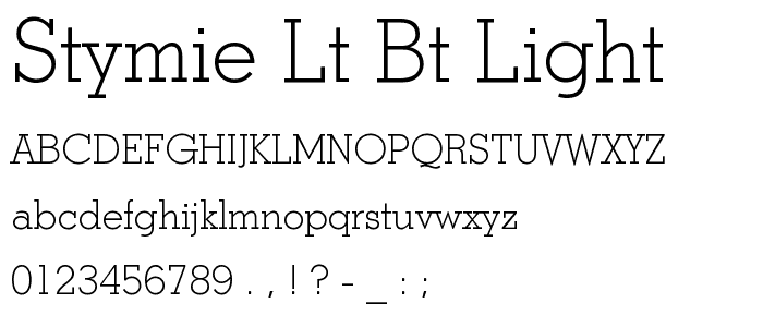 Stymie Lt BT Light font