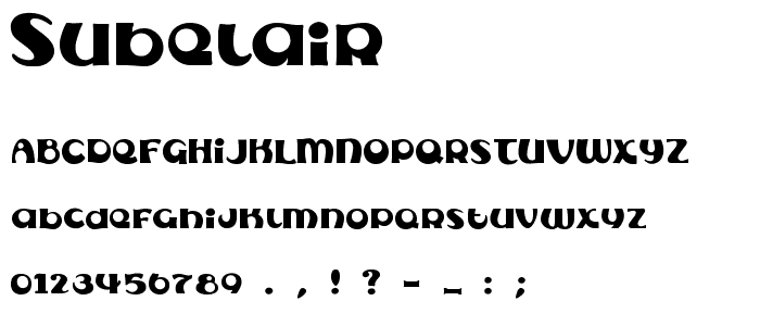 Subelair font