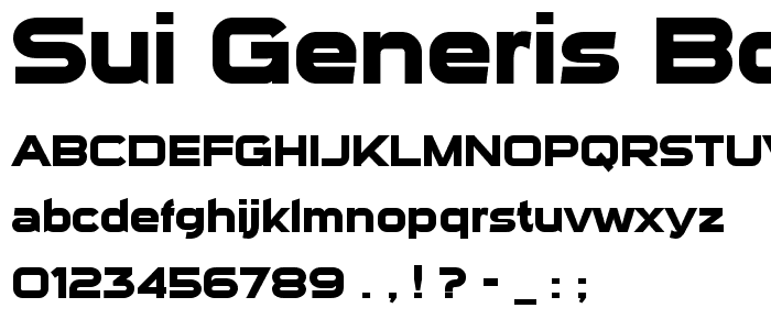 Sui Generis Bold font