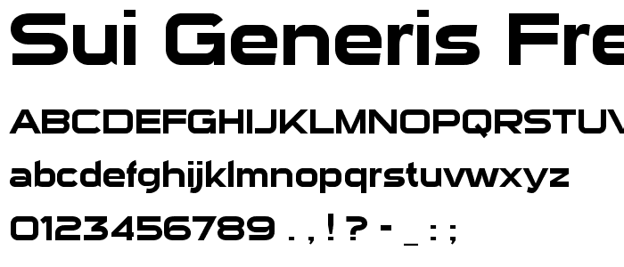 Sui Generis Free font