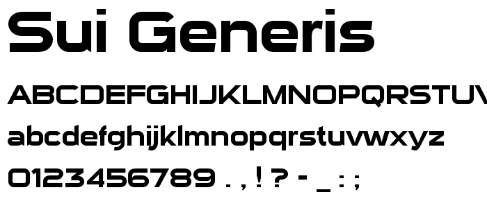 Sui Generis font