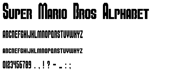 Super Mario Bros Alphabet font