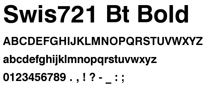 Swis721 BT Bold font