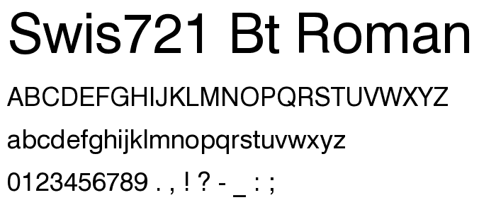 Swis721 BT Roman font