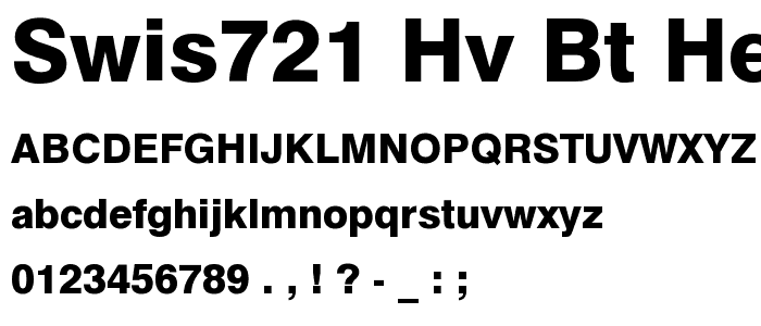 Swis721 Hv BT Heavy font