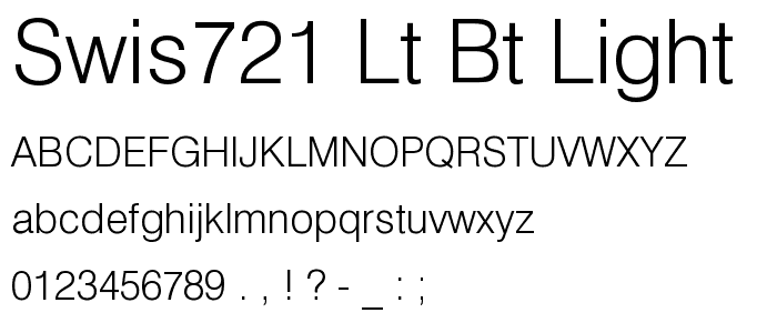 Swis721 Lt BT Light font