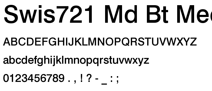 Swis721 Md BT Medium font