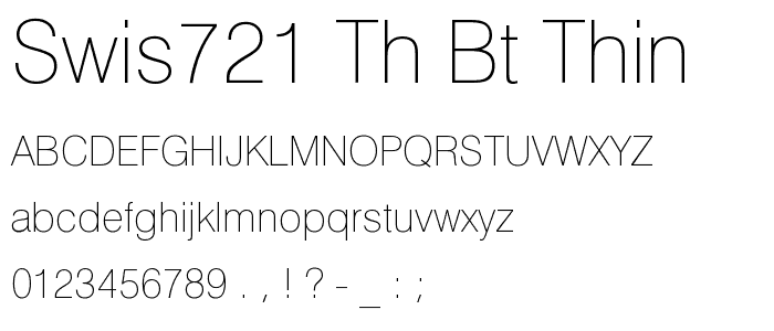 Swis721 Th BT Thin font