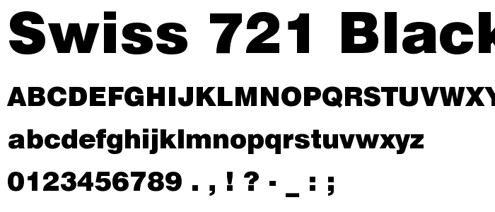 Swiss 721 Black BT font