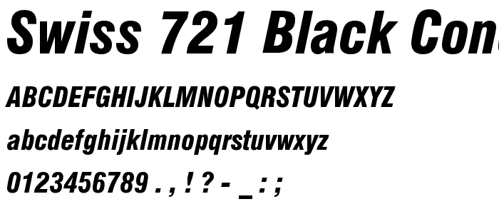 Swiss 721 Black Condensed Italic BT font