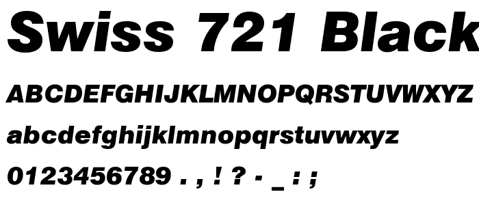 Swiss 721 Black Italic BT font