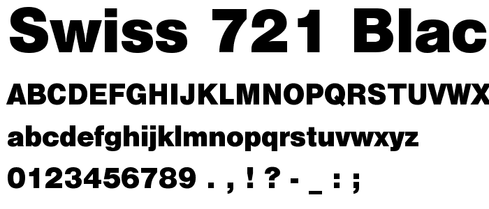 Swiss 721 Black No.2 BT font