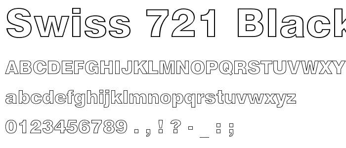 Swiss 721 Black Outline BT font