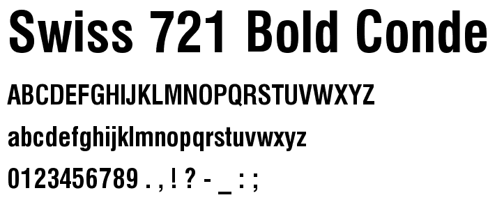 Swiss 721 Bold Condensed BT font