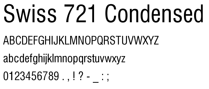 Swiss 721 Condensed BT font