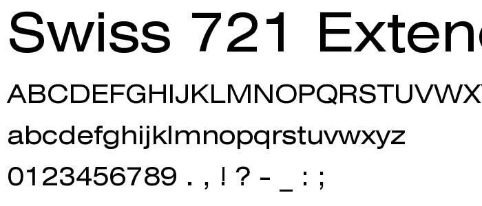 Swiss 721 Extended BT font