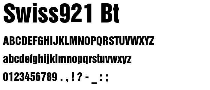 Swiss921 BT font