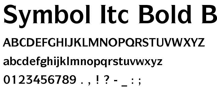 Symbol ITC Bold BT font