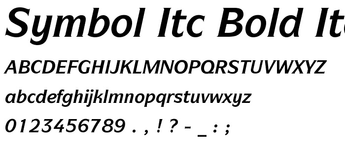 Symbol ITC Bold Italic BT font