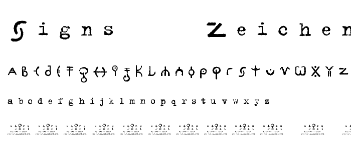 signs - zeichen 2.0 font