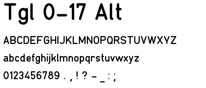 TGL 0-17 Alt font