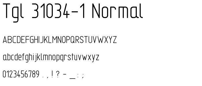 TGL 31034-1 Normal font