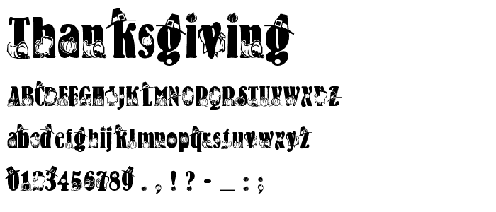 THANKSGIVING font