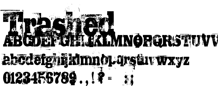 TRASHED font