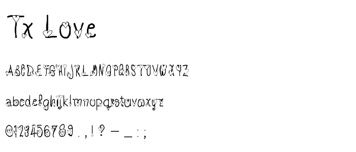 TX_Love font