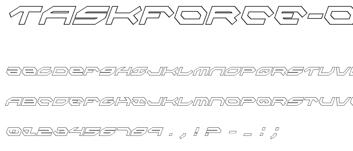 Taskforce Outline CondItalic font