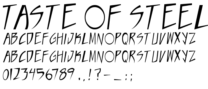 Taste of steel font