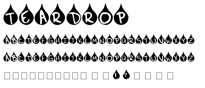 Teardrop font