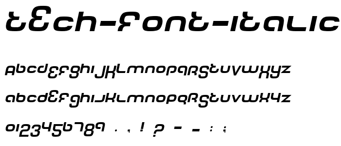 Tech Font Italic font