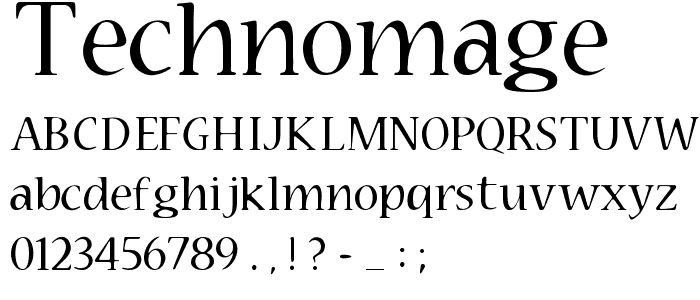 Technomage font