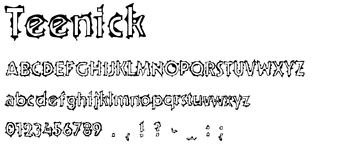 Teenick  font