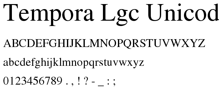 Tempora LGC Unicode font