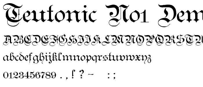 Teutonic No1 DemiBold font